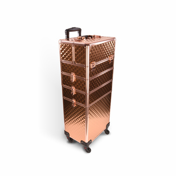 Kuferek kosmetyczny XXXL 4w1 walizka na kółkach obrotowych Diamond 3D