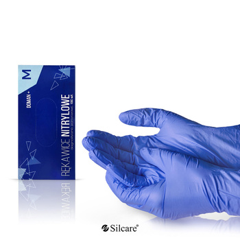 Rękawice Doman Plus nitrylowe bezpudrowe diagnostyczne M 100 szt.
