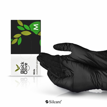 Rękawice Doman Black Olive nitylowe bezpudrowe diagnostyczne M 100 szt.