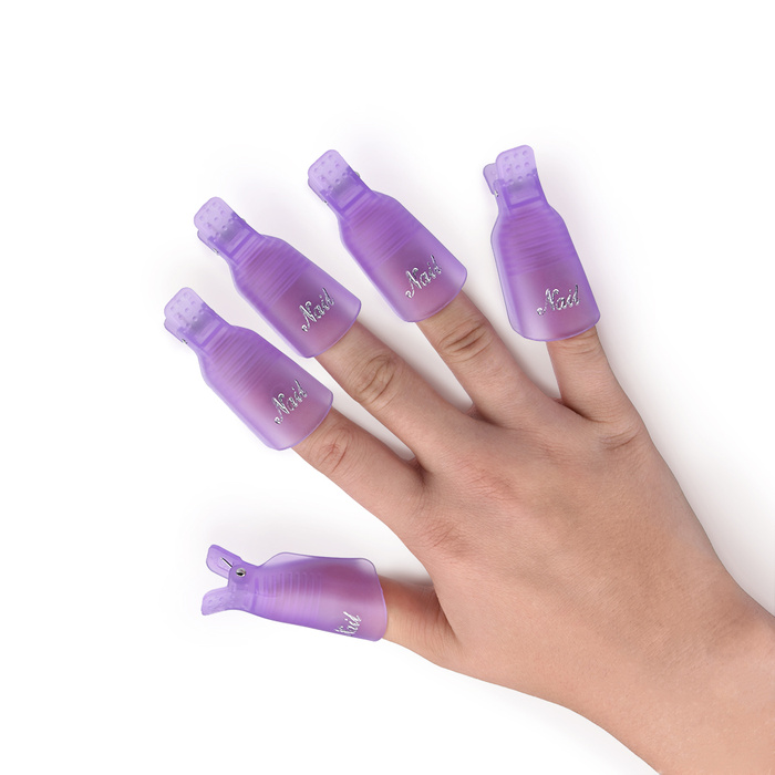 Plastikowe klipsy do usuwania hybryd z paznokci - Purple